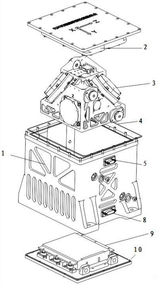 Five-axis redundant fiber-optic gyroscope measuring device structure