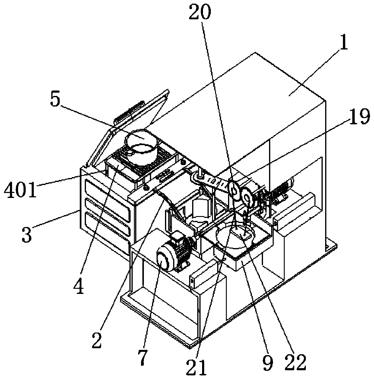 A cake embryo baking and demoulding device