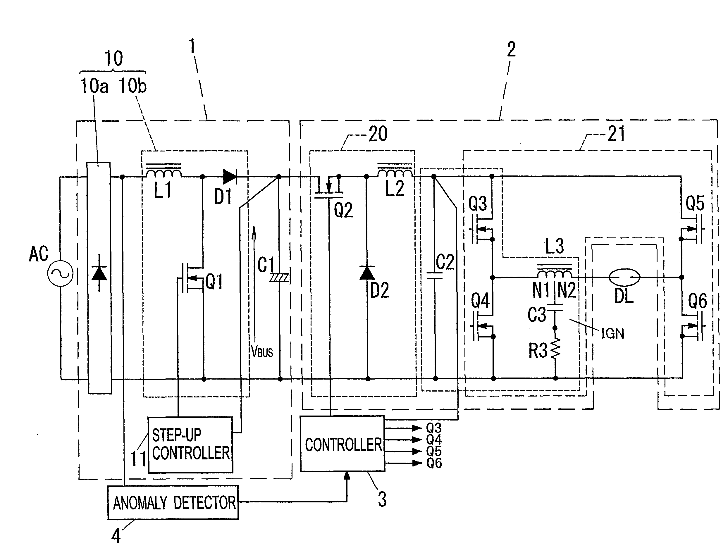 High-voltage discharge lamp lighting device and lighting fixture