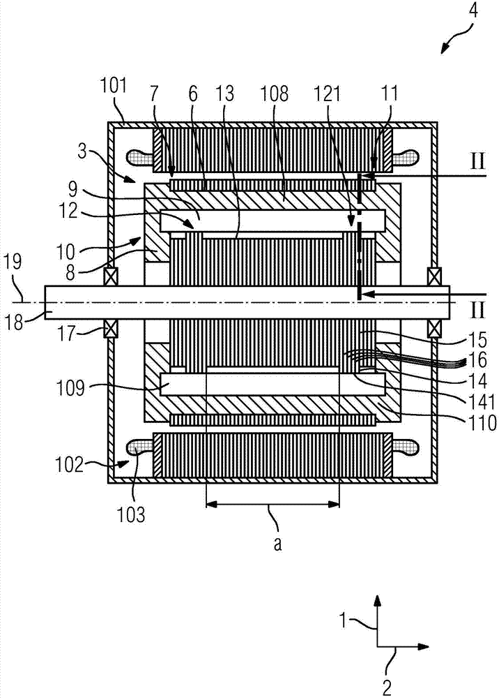 Cage rotor comprising a deformable bearing