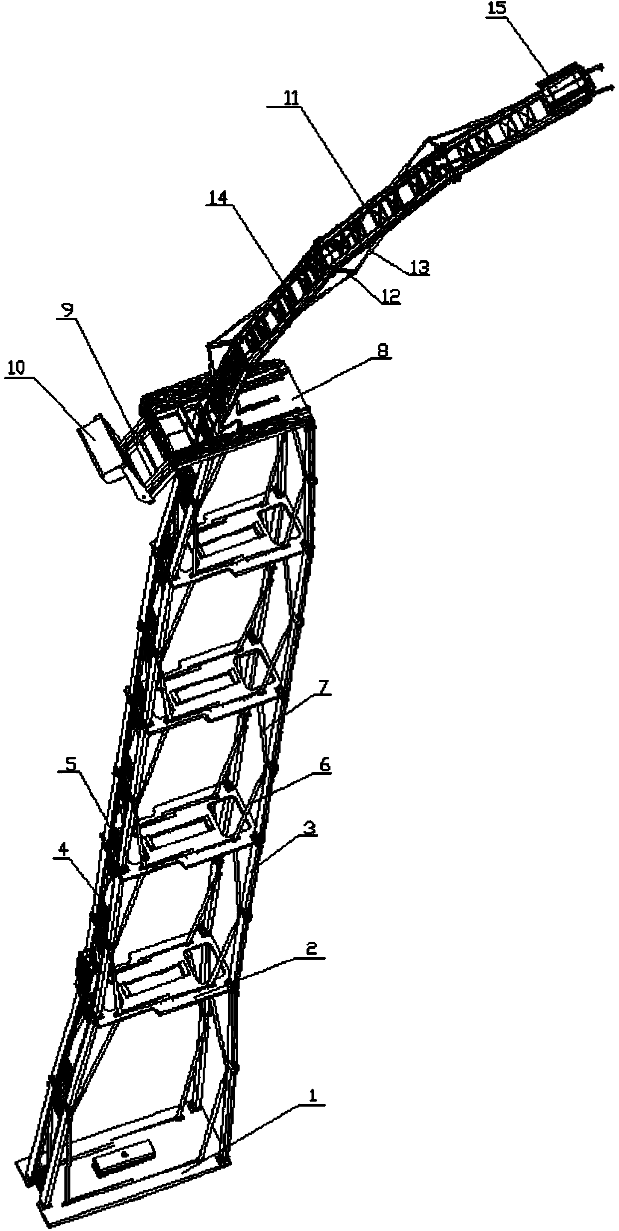 Foldable type high-altitude fire-fighting rescuing device