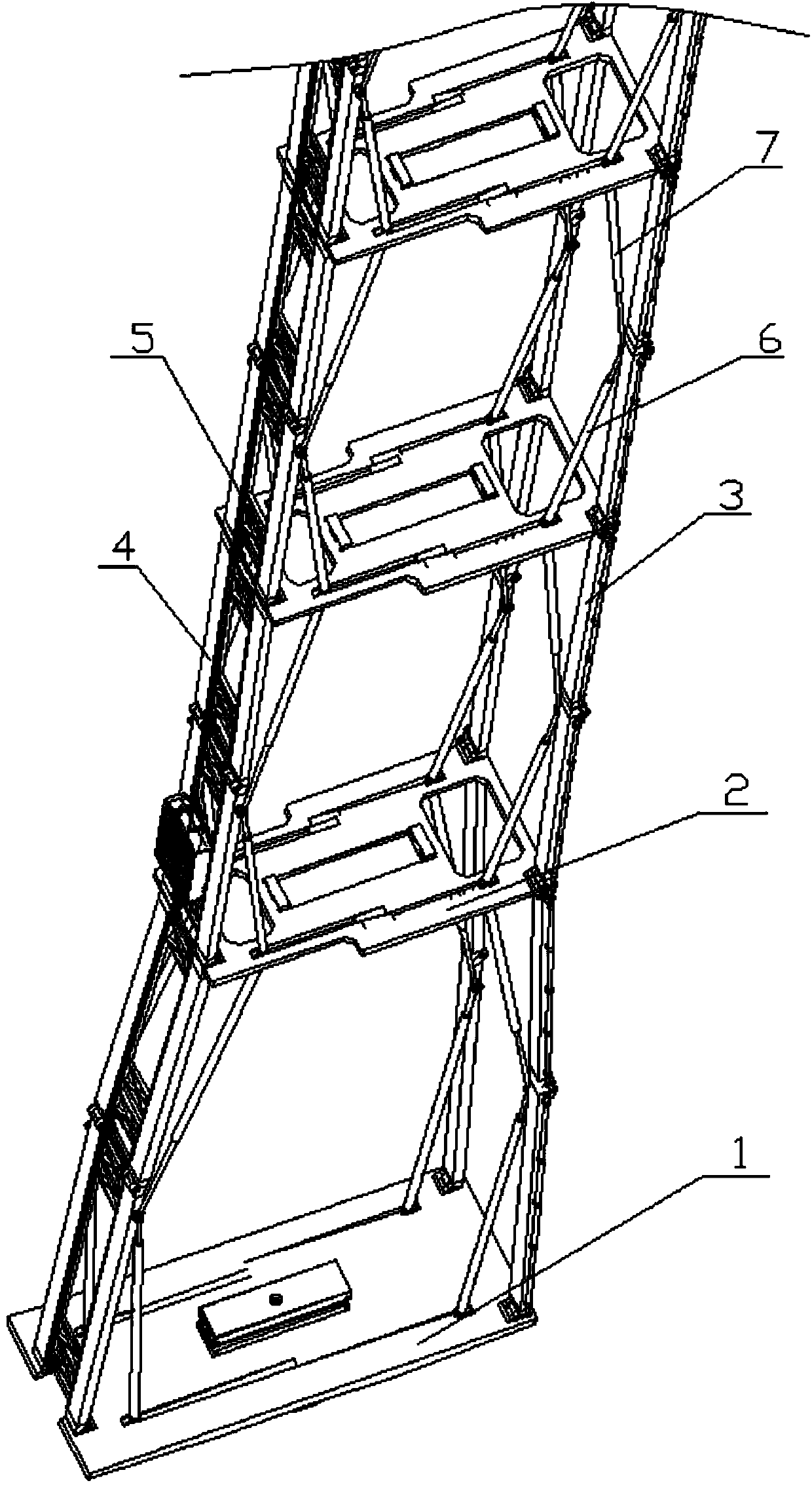 Foldable type high-altitude fire-fighting rescuing device