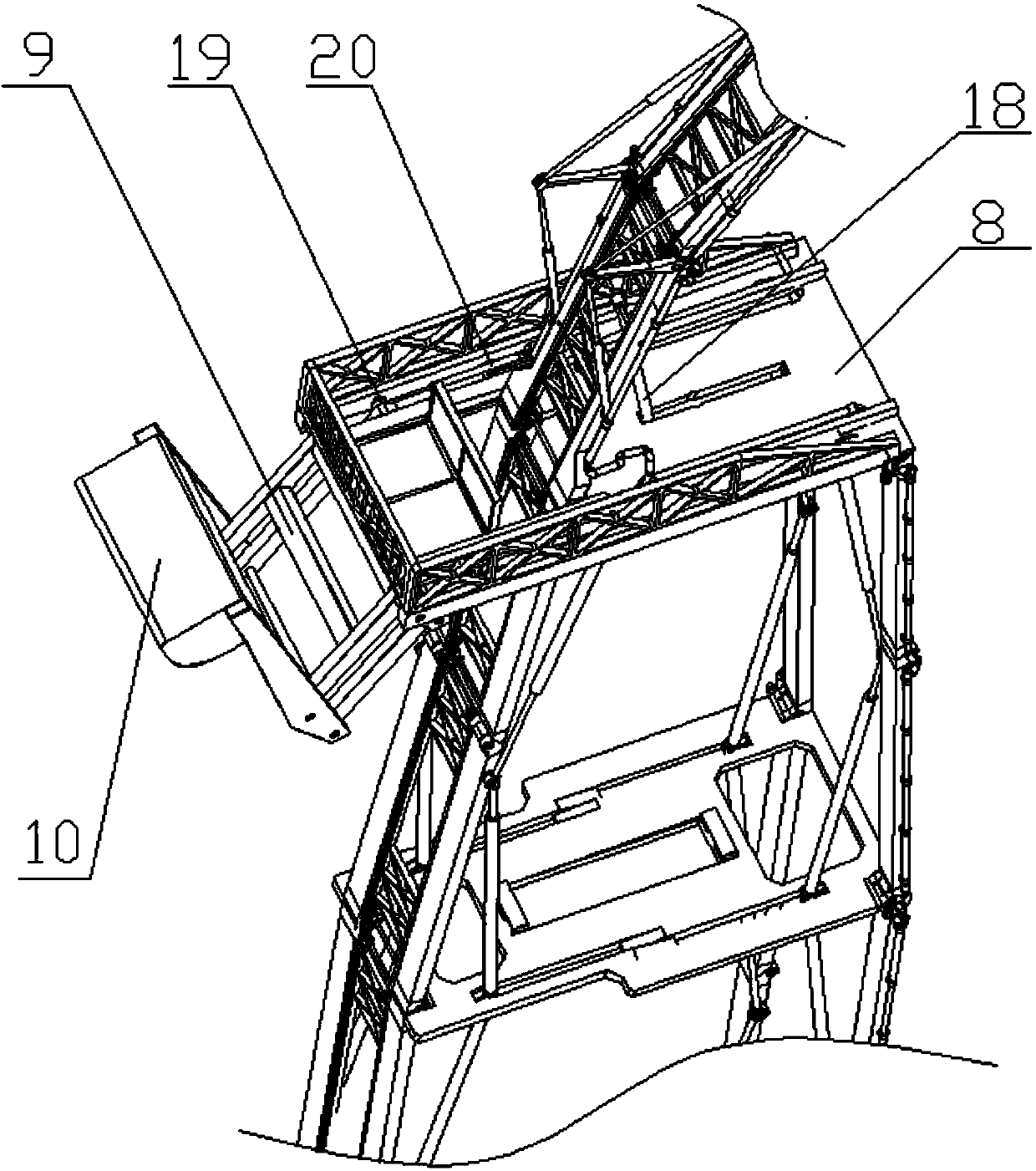 Foldable type high-altitude fire-fighting rescuing device