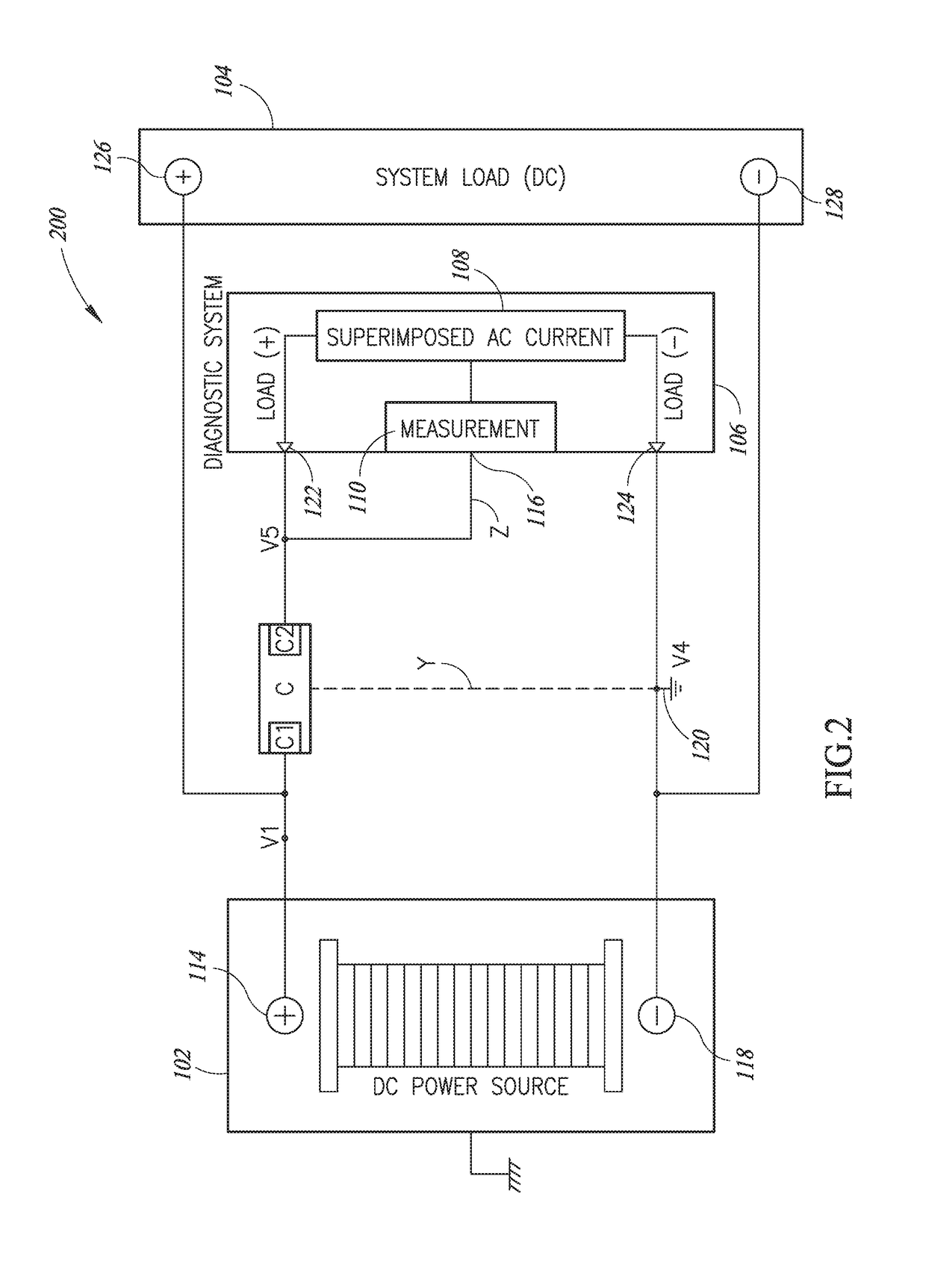 Reduced stack voltage circuitry for energy storage system diagnostics
