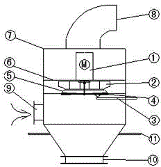 Dust removing device of motor sweeper