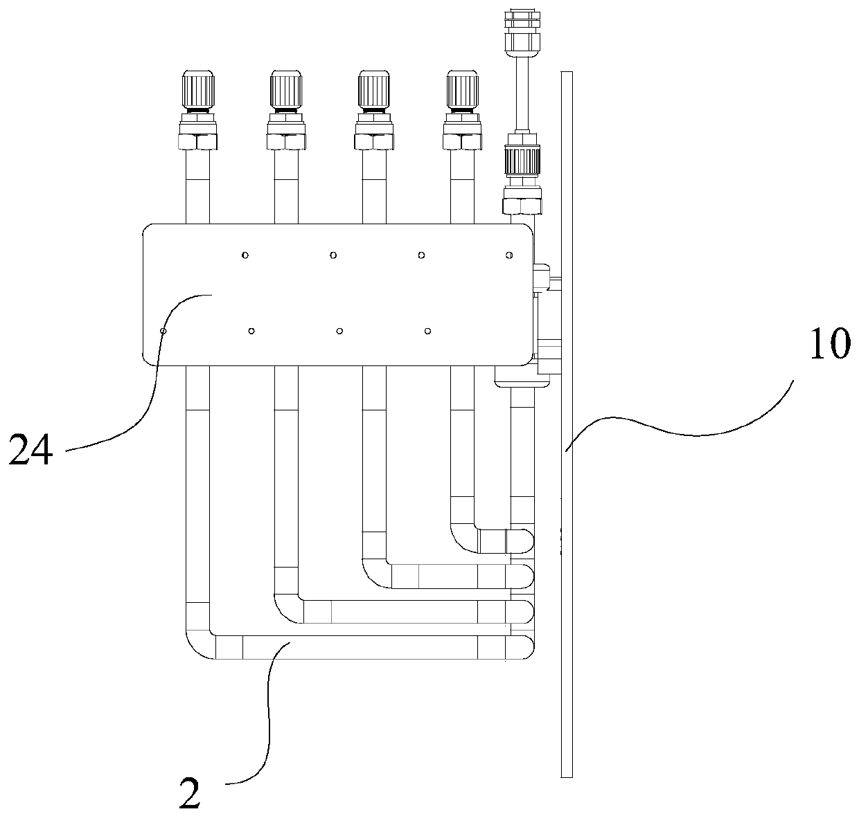 Pipeline valve box and groove type wet processing equipment