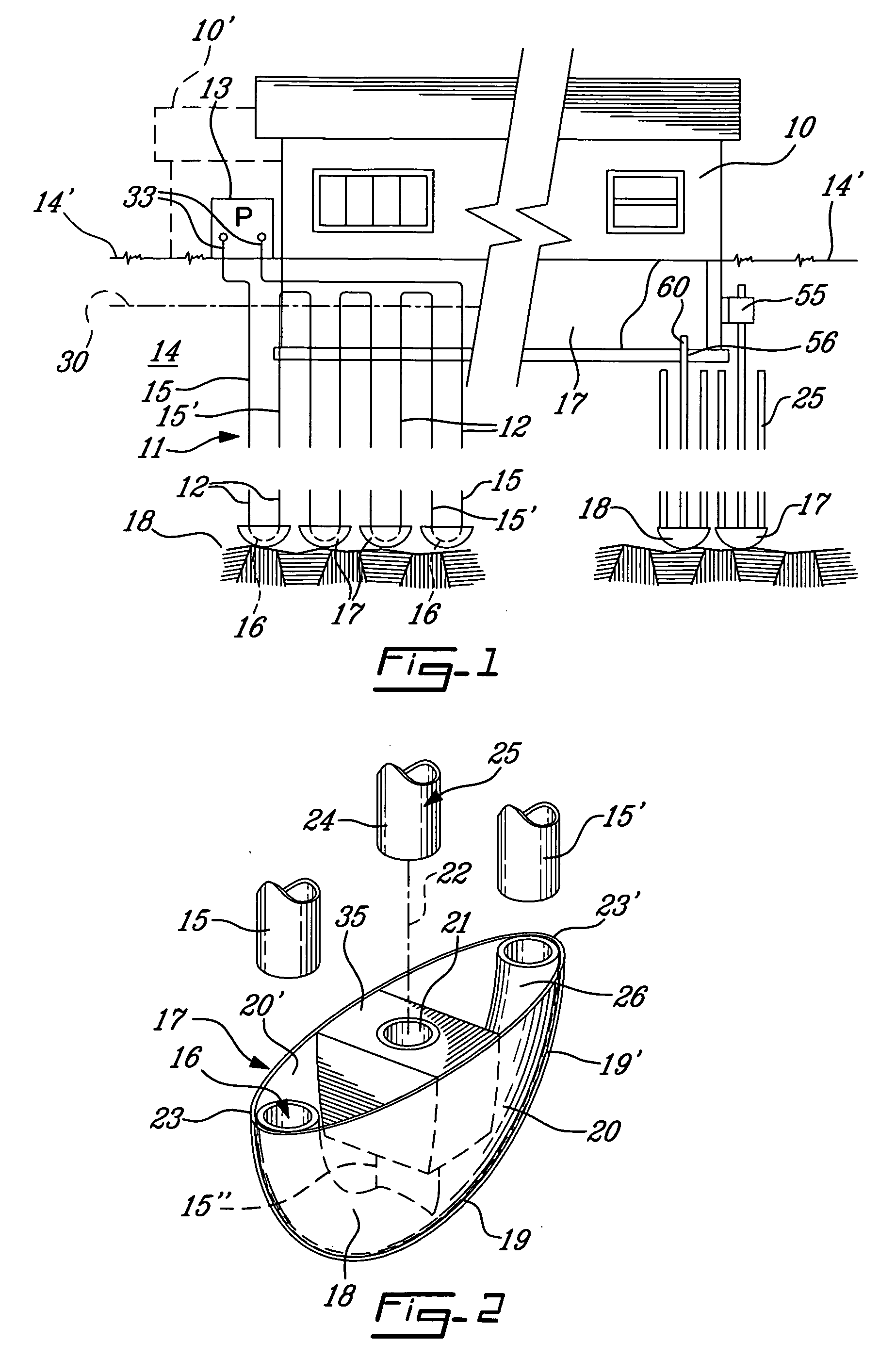 System and method for geothermal conduit loop in-ground installation and soil penetrating head therefor