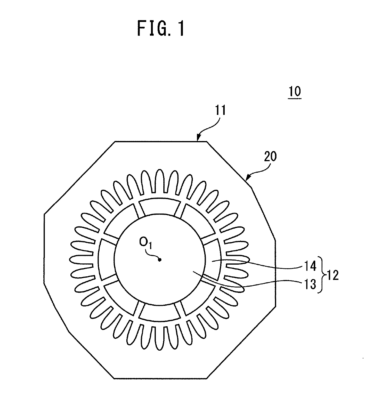 Motor provided with noncircular stator core, apparatus for production of motor, and method for production of motor