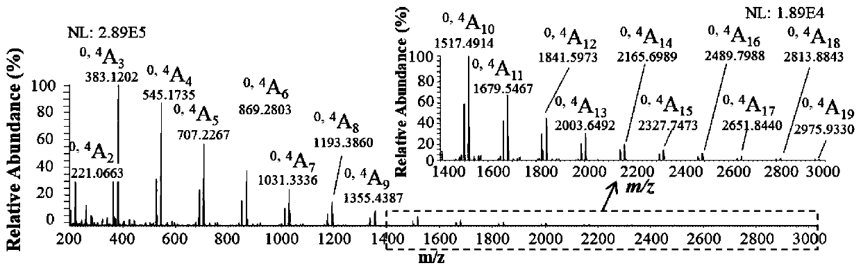 Liquid chromatography-mass spectrometry analysis and detection method of polysaccharides and application thereof