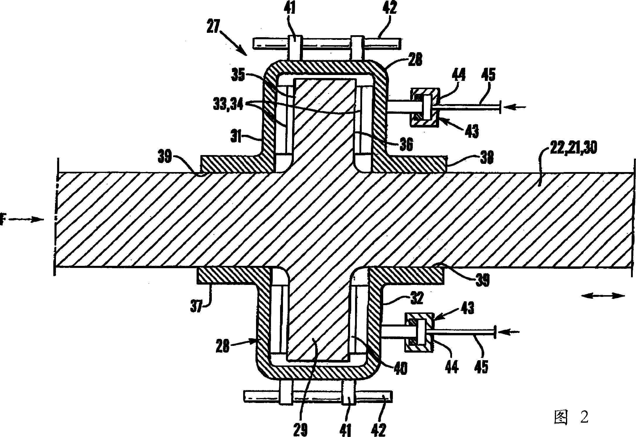 Axially adjustable thrust bearing for jet propulsion units