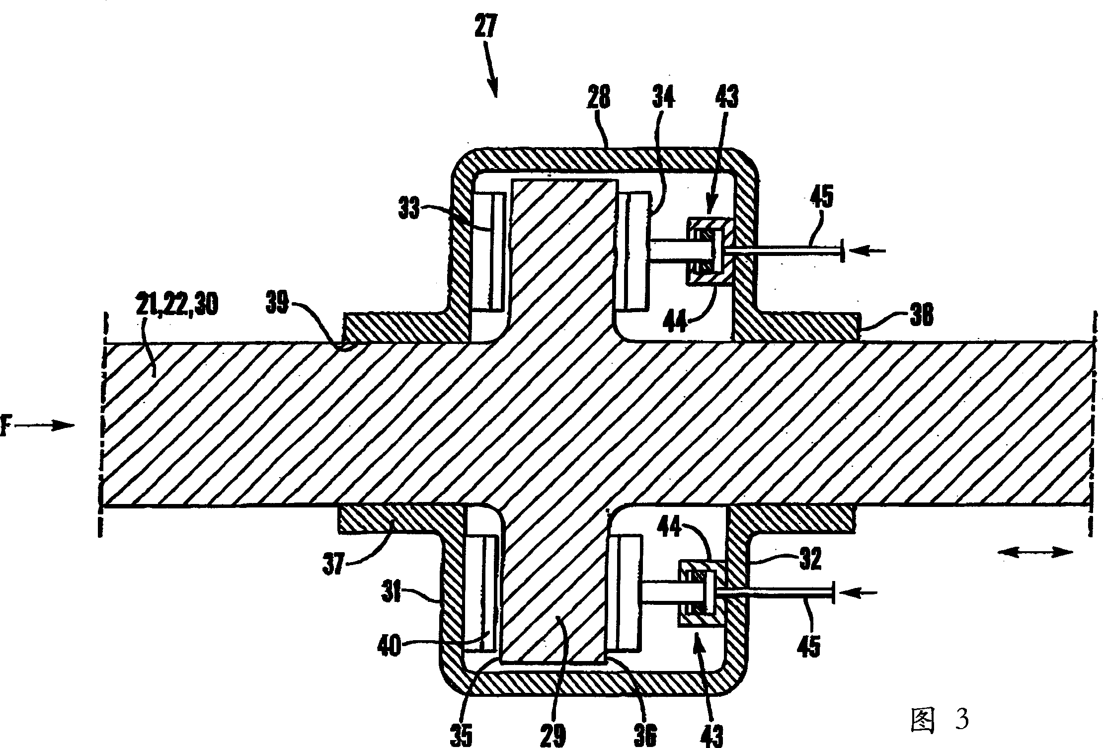 Axially adjustable thrust bearing for jet propulsion units