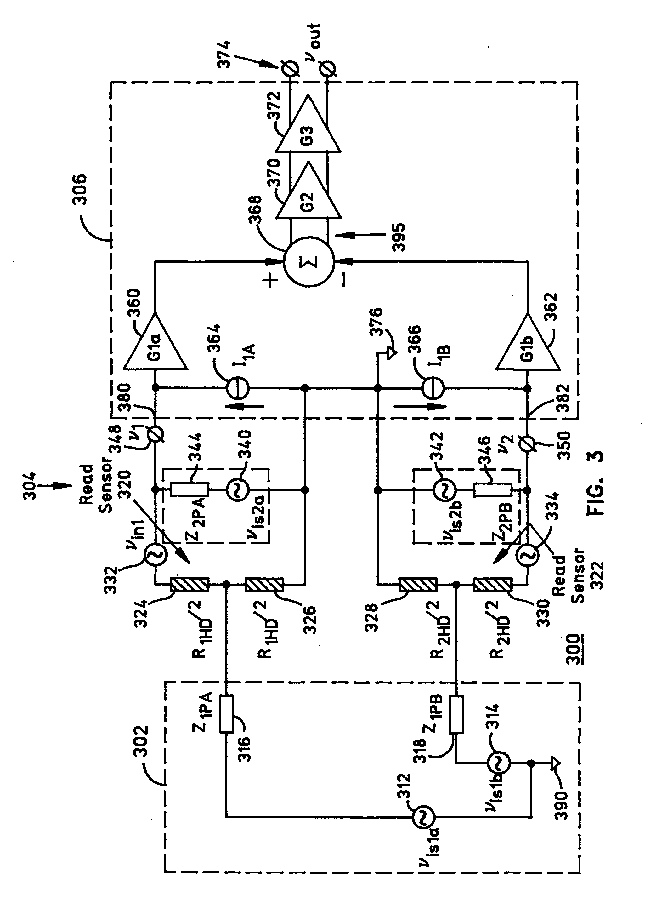 Preamplifier circuit with signal interference cancellation suitable for use in magnetic storage devices
