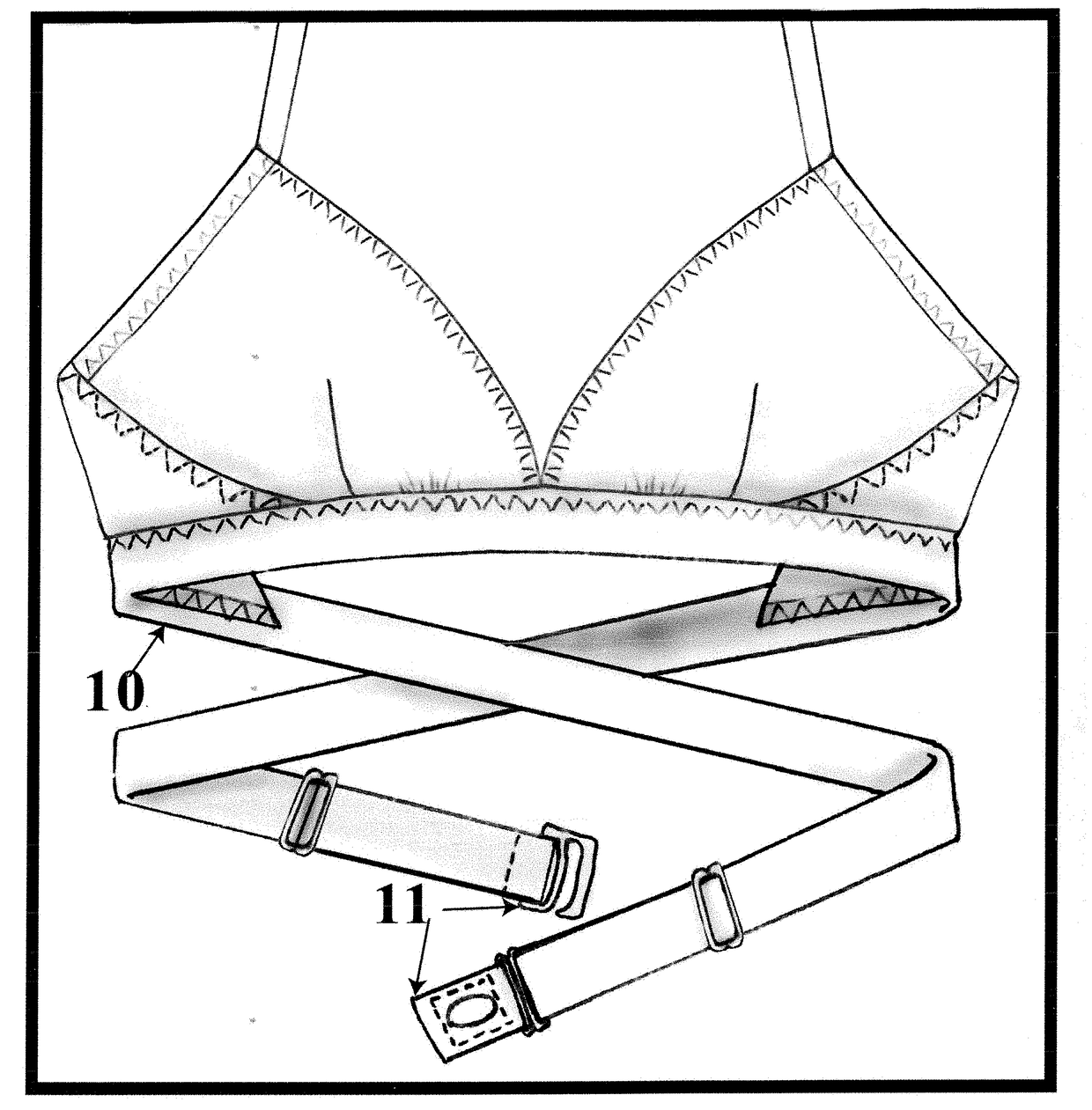 Flexible support structure for wire-free bras, bralettes and lingerie