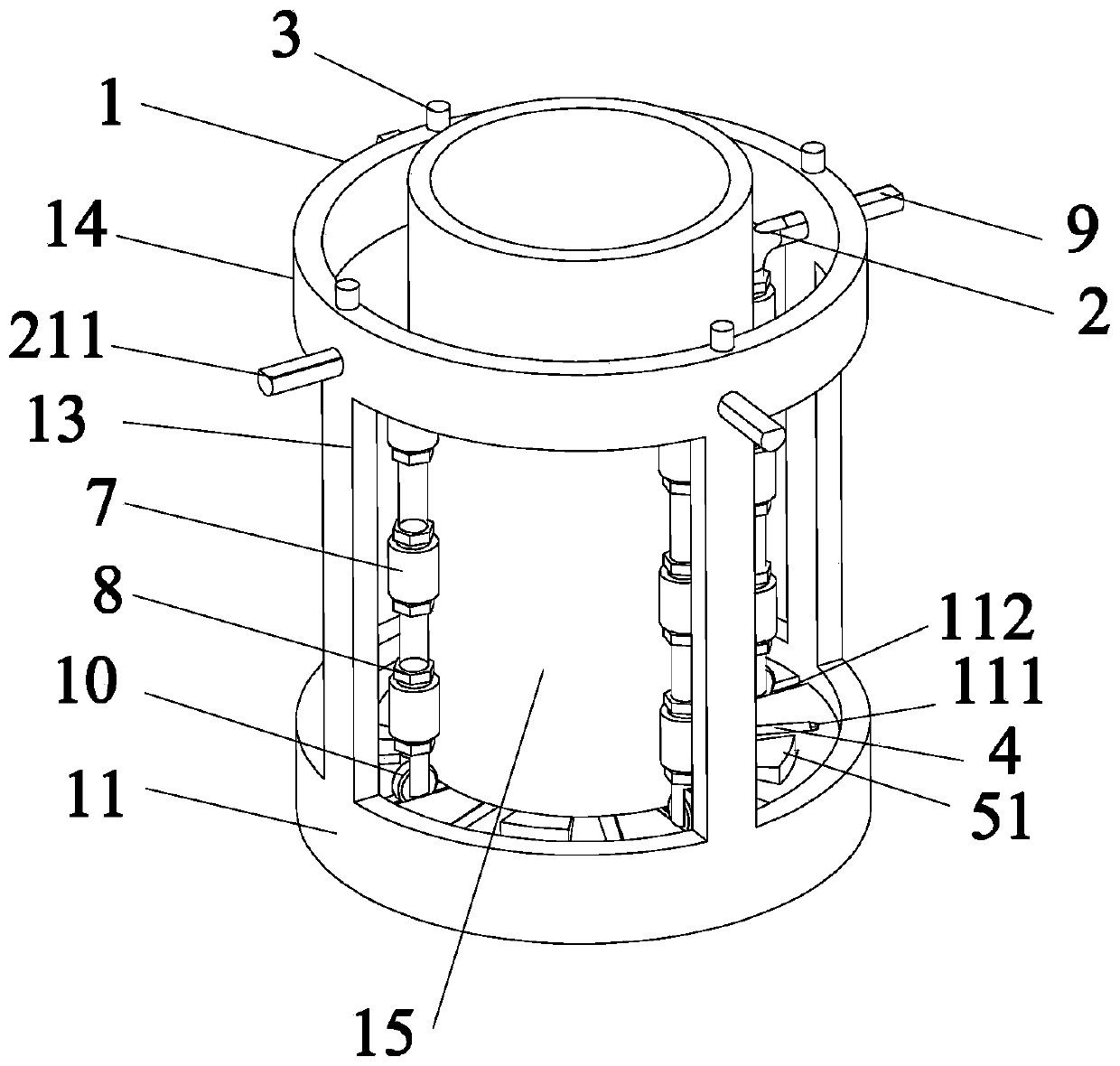 Cylindrical component support device for laboratory