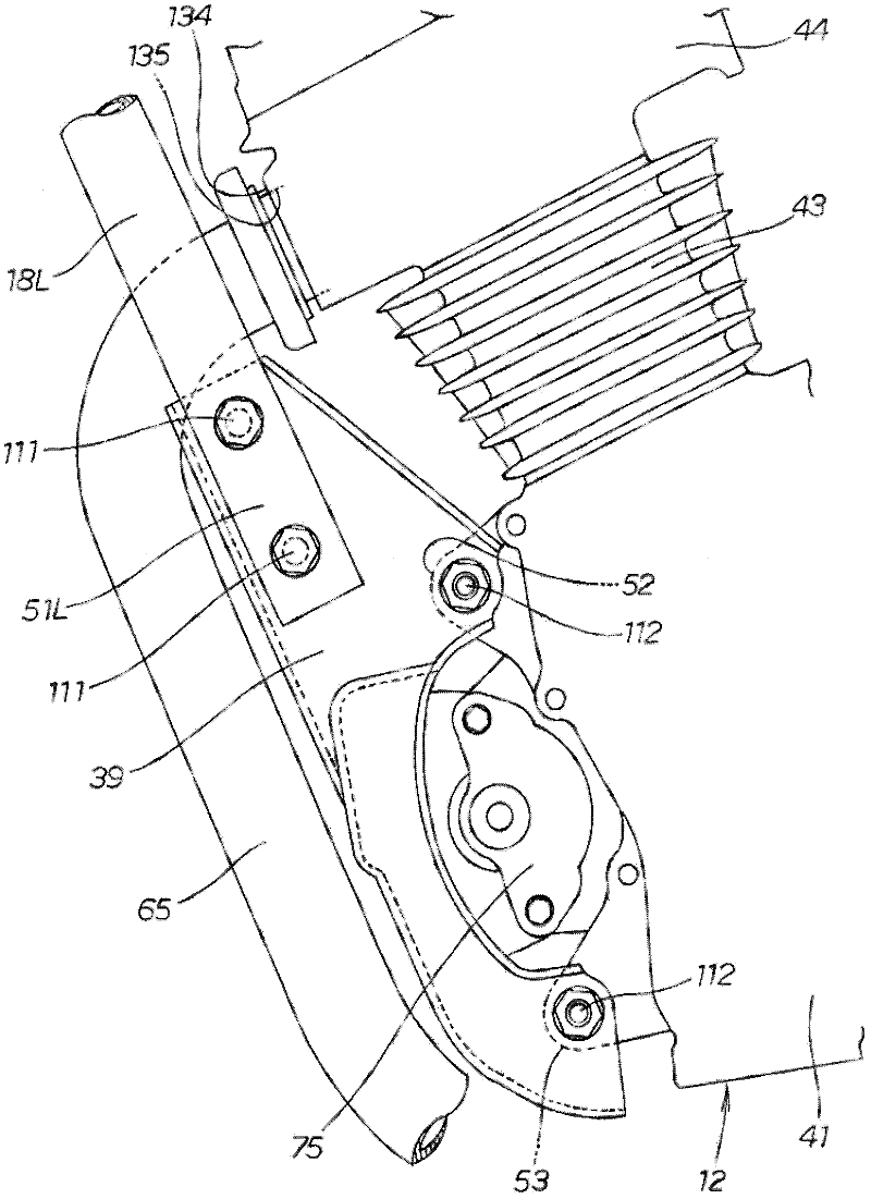 Engine suspension structure for two-wheeled motor vehicle