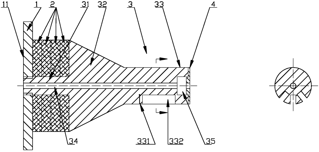 Ultrasonic wire drawing vibrator with asymmetric structure longitudinal-bend composite vibration