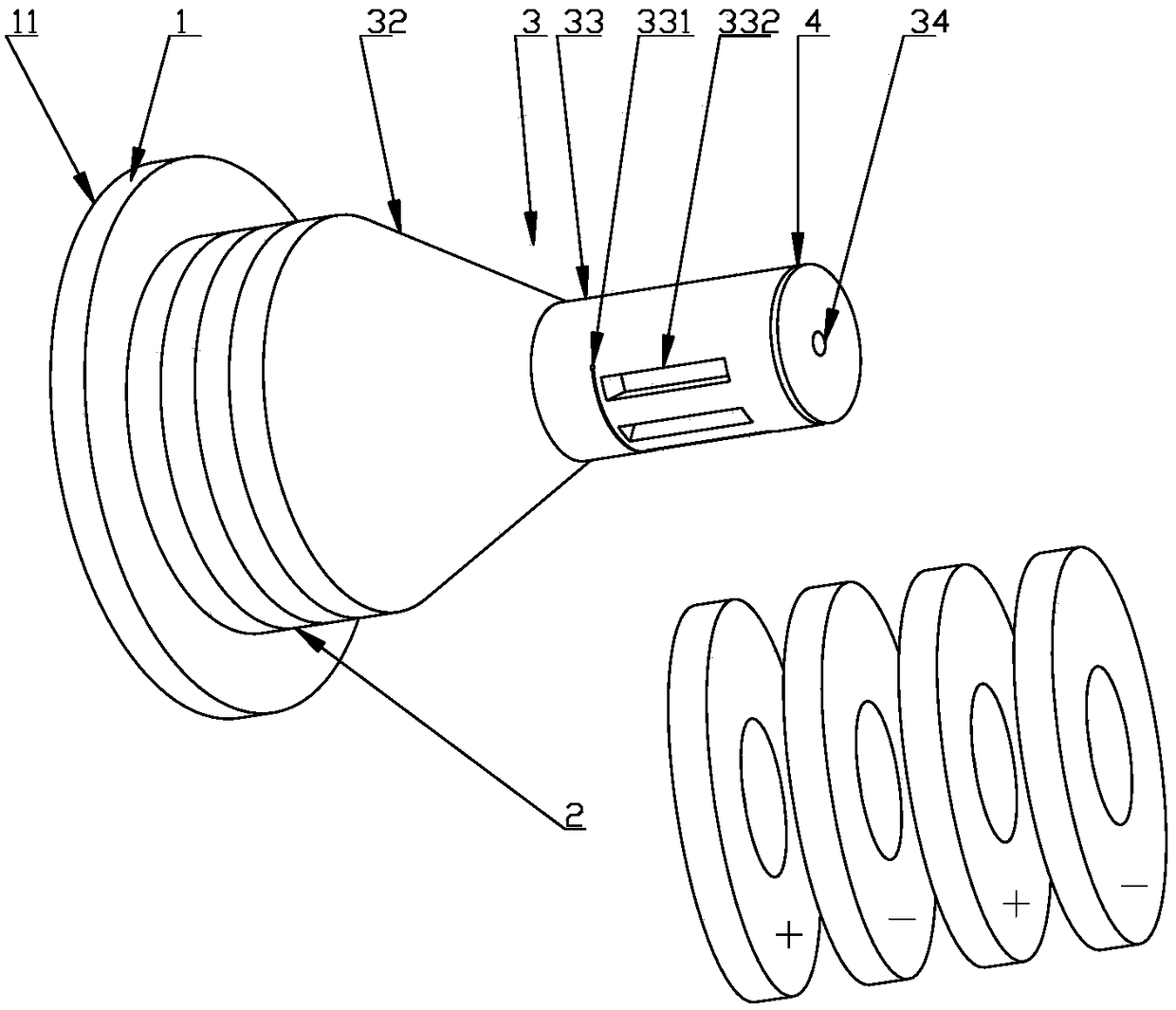 Ultrasonic wire drawing vibrator with asymmetric structure longitudinal-bend composite vibration