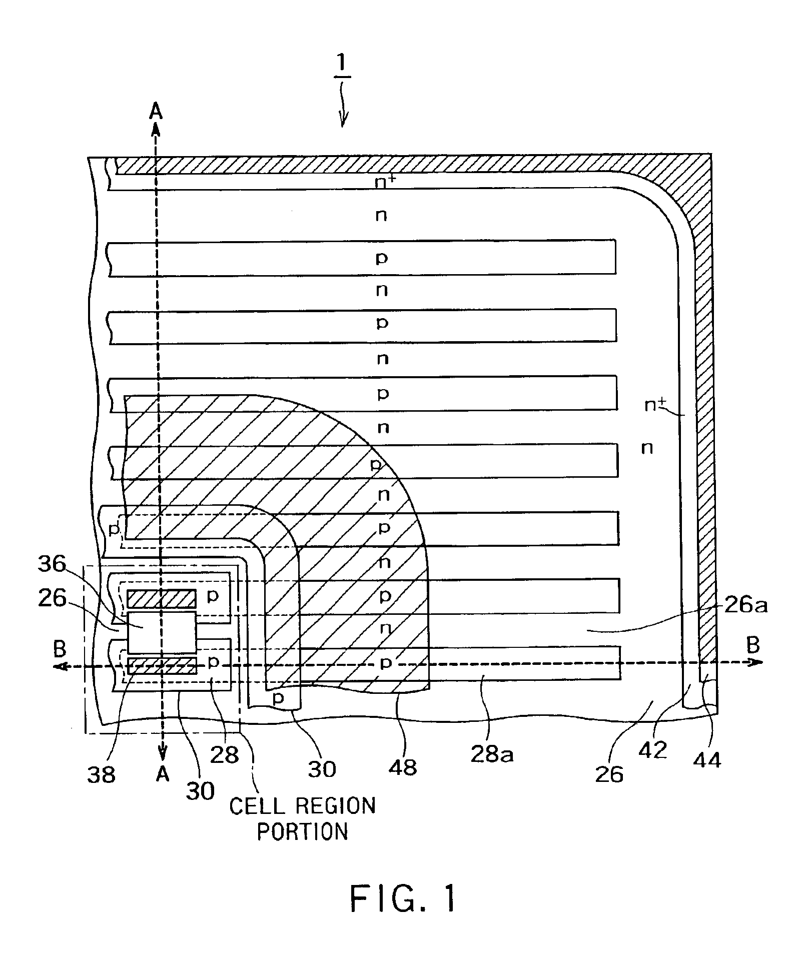 Semiconductor device with super junction region