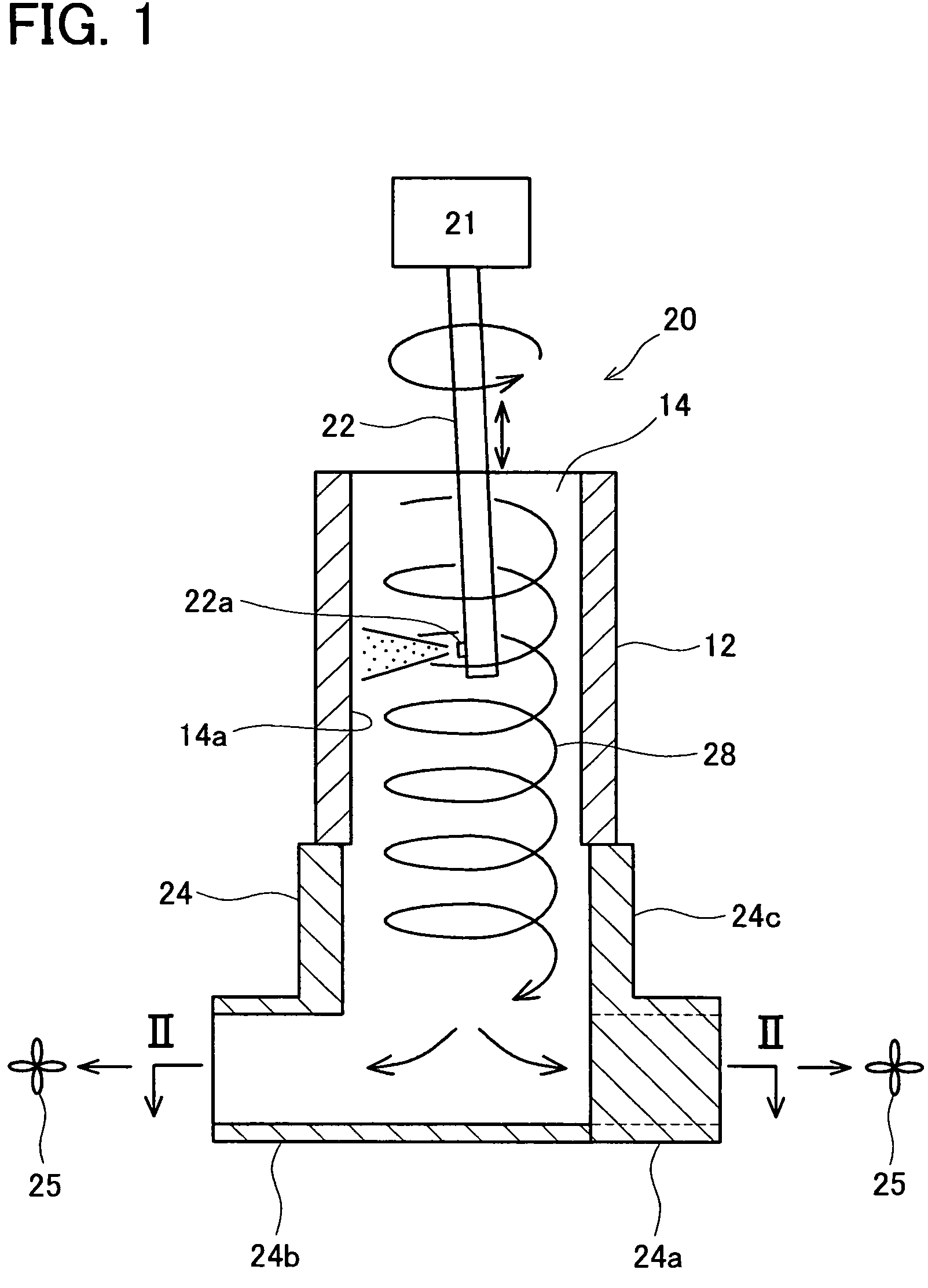Method for thermally spraying a film on an inner face of a bore with a spiraling vapor current