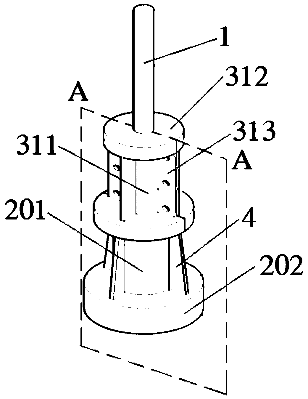 High-strength steel bar anchoring device and implementation method thereof