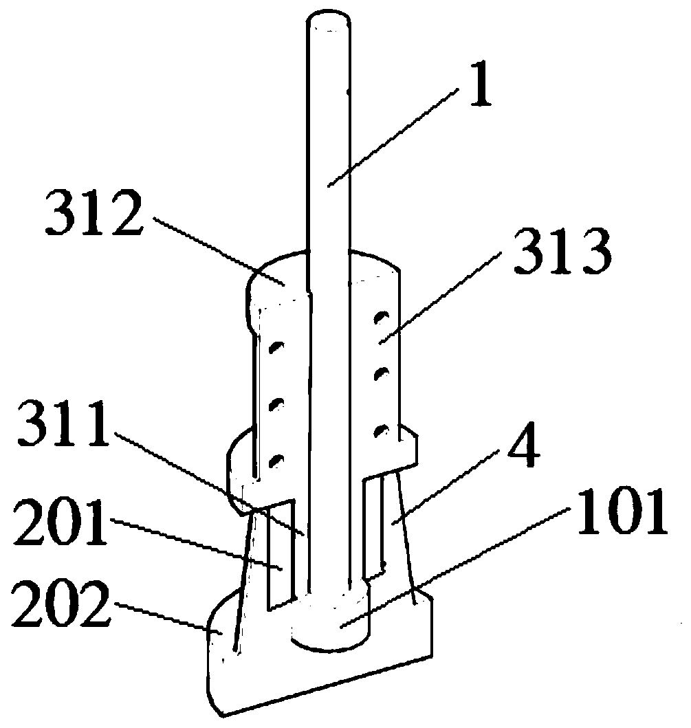 High-strength steel bar anchoring device and implementation method thereof