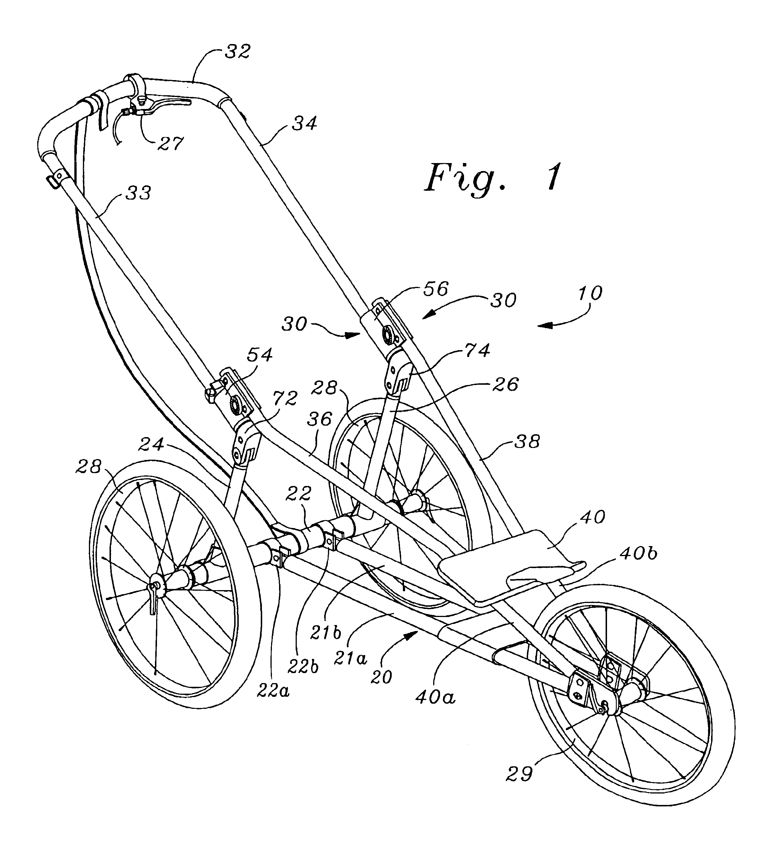 Foldable jogging stroller