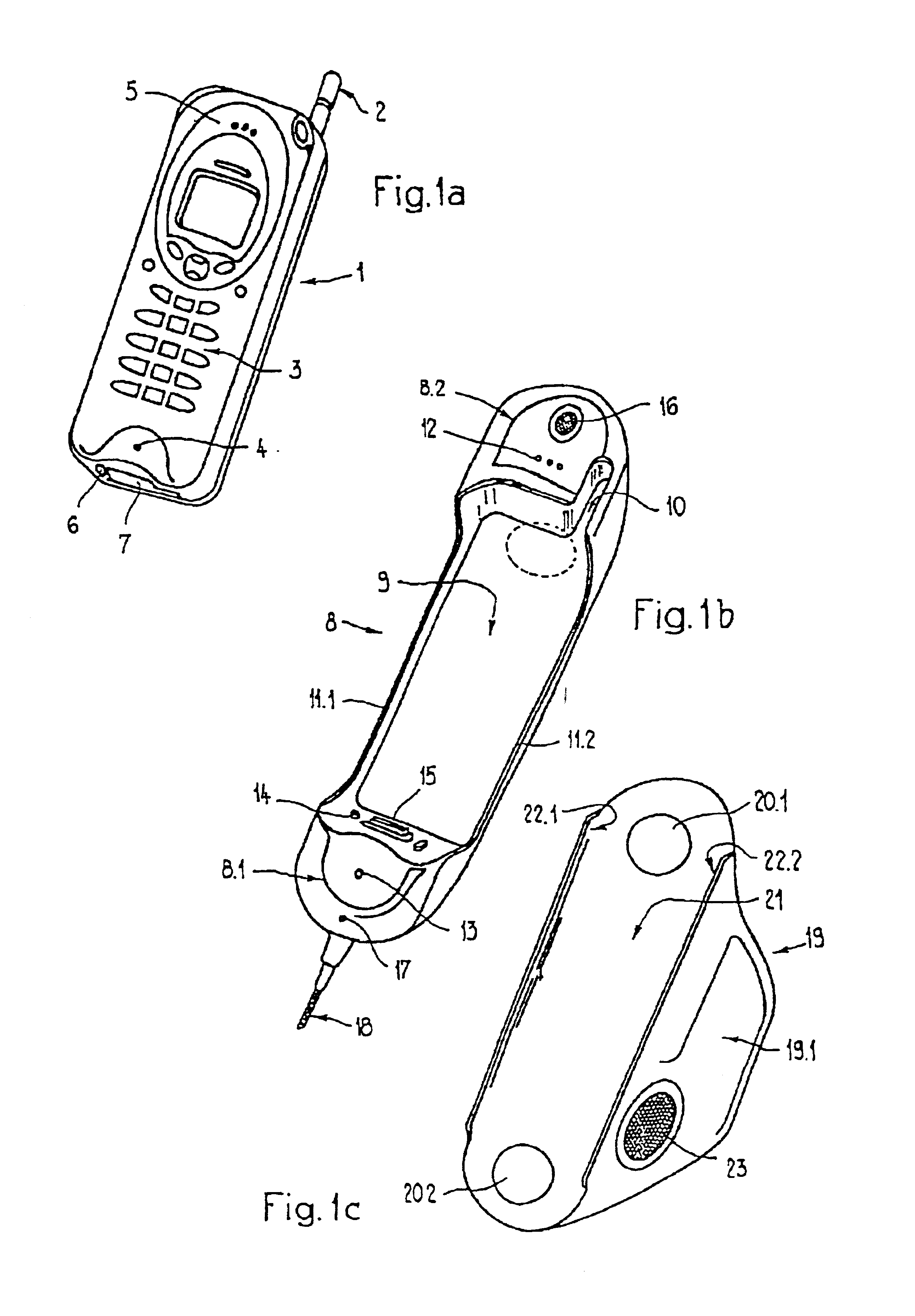 Telephone set with a handset having a mouthpiece and/or an earpiece