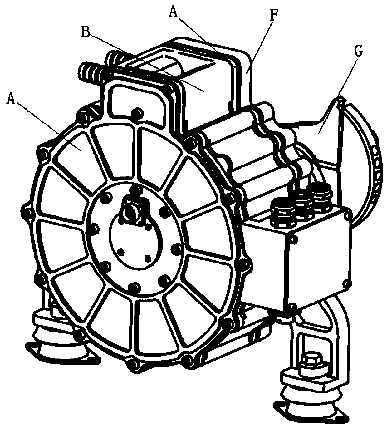 Integrated axial magnetic flux disc type generator