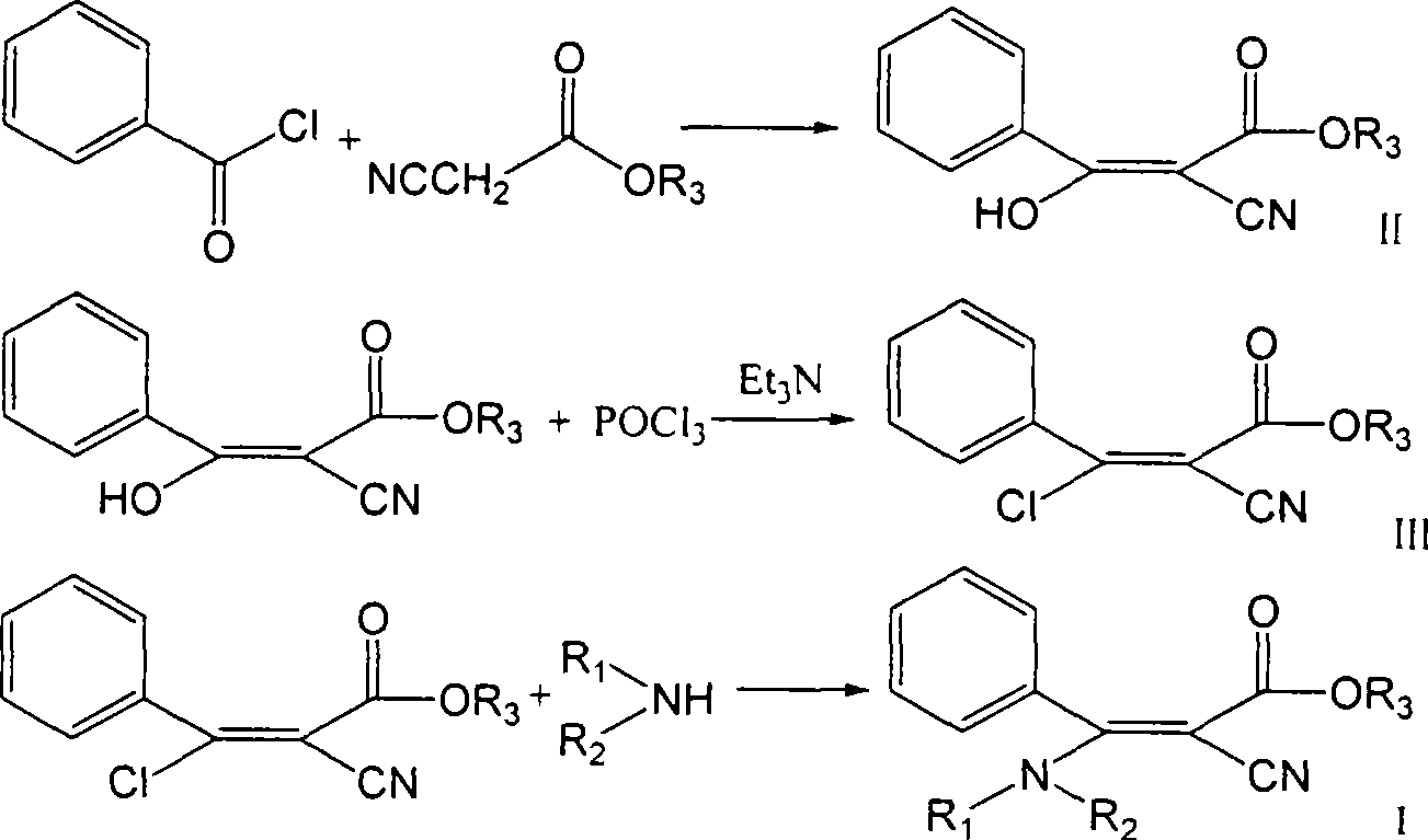 2-cyano-3-(substituted) amidine-3-phenyl acrylates compounds, preparation method and use thereof