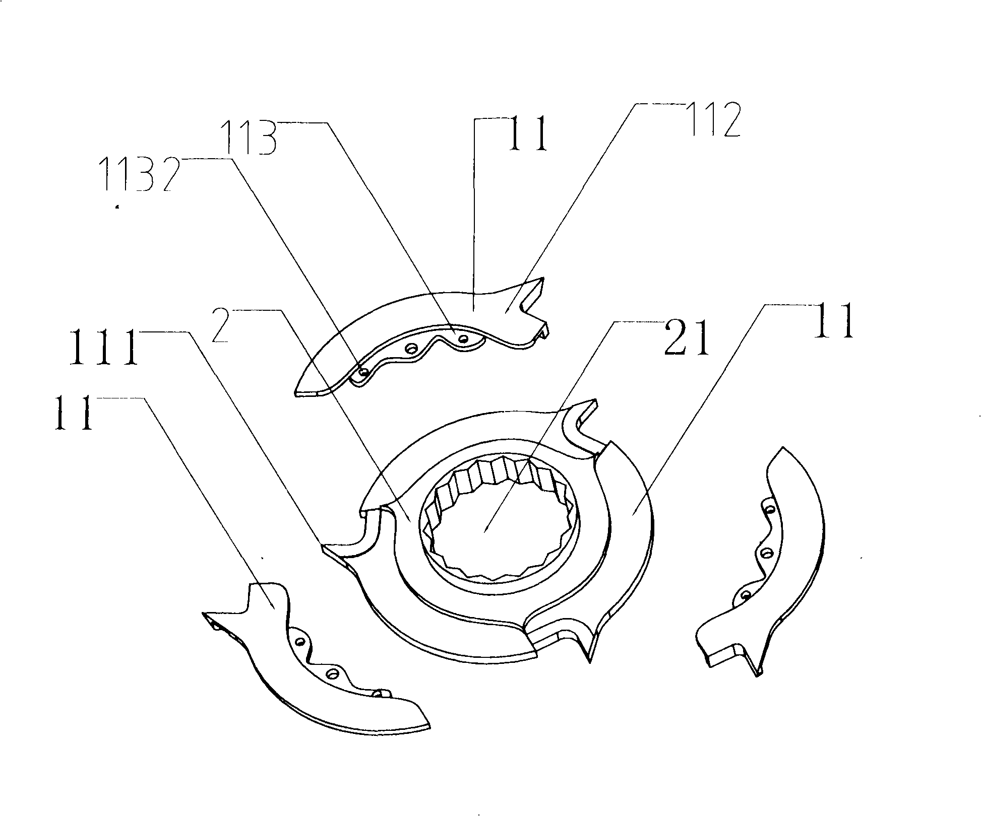 Paper crusher combined structure blade and manufacture method thereof