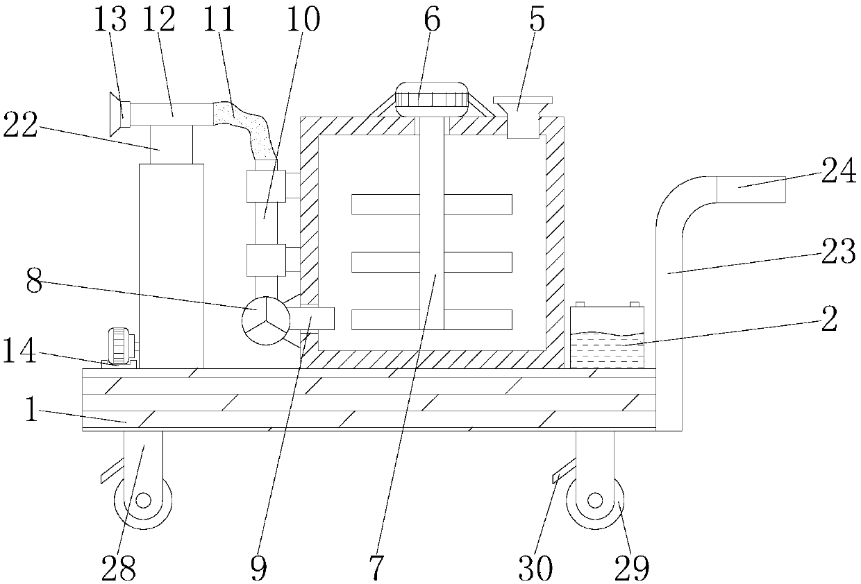 Height-adjustable spraying device for fruit
