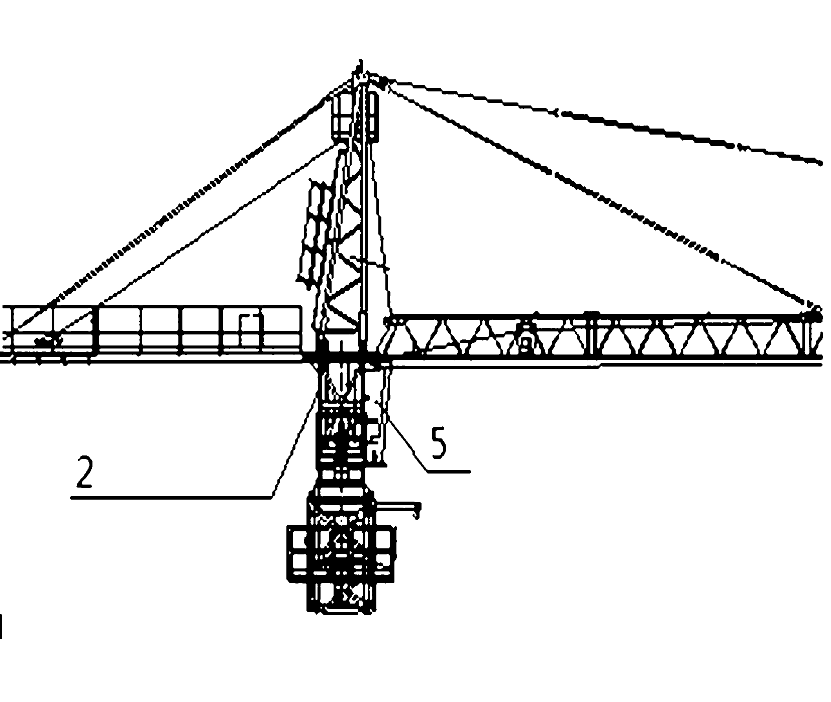 Real-time measuring method and device for lateral perpendicularity of tower crane steel structure
