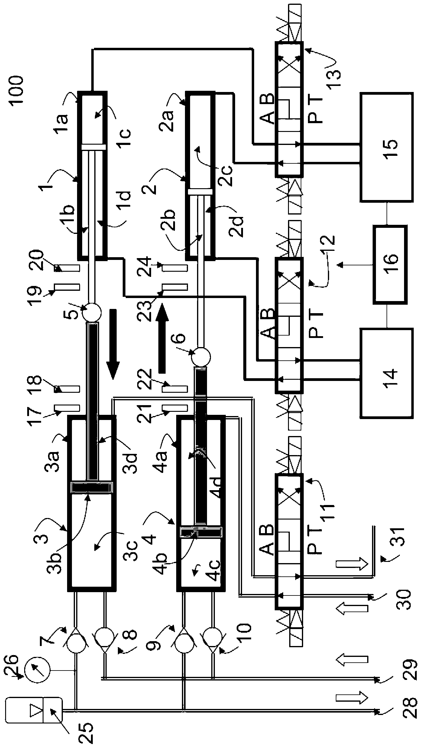 Membrane seawater desalination pressurization and energy recovery integrated method and device