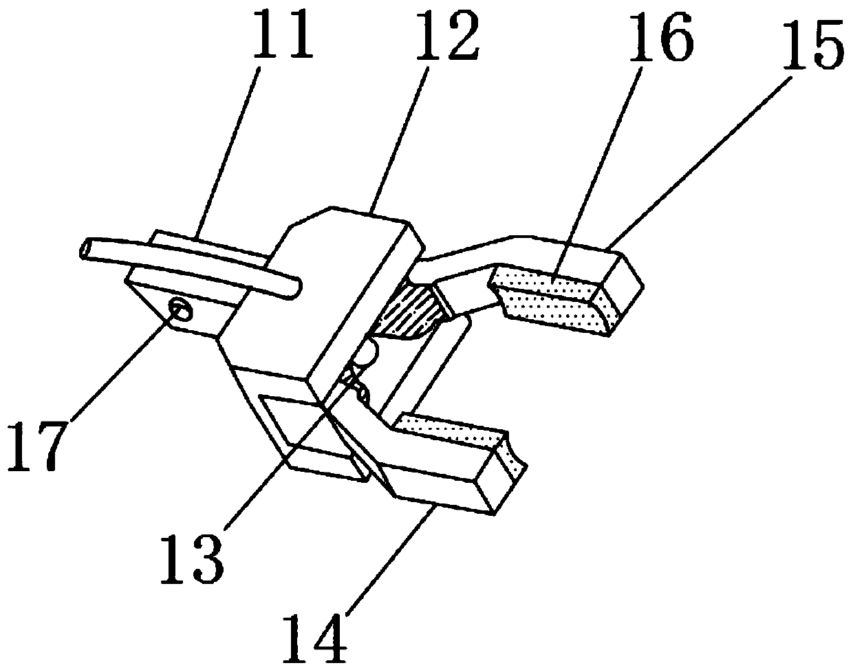 A clamping device for easy replacement of clamps for luggage production