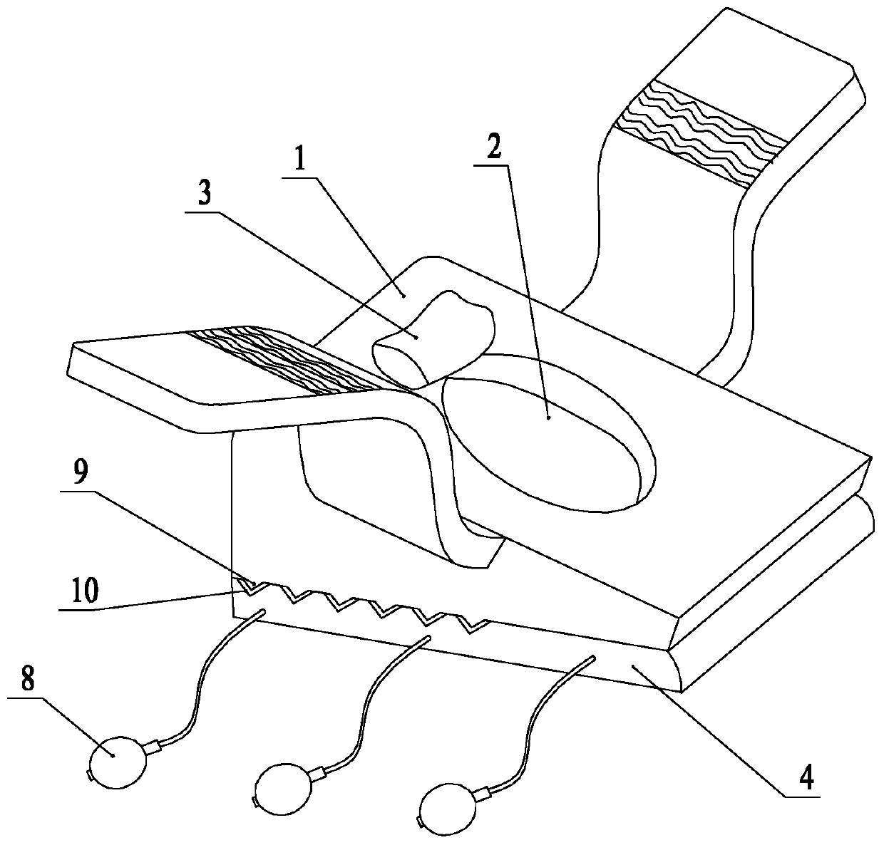 Heelpiece blood sampling pad for high-head low-foot prone-position newborns