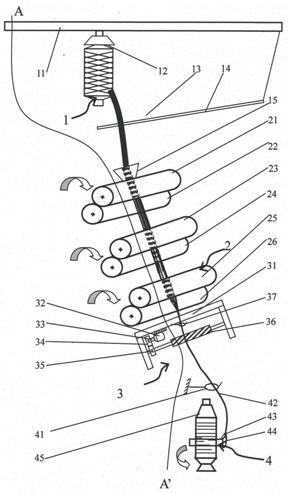 A device and method for leveling hairiness of ring spinning spun yarn