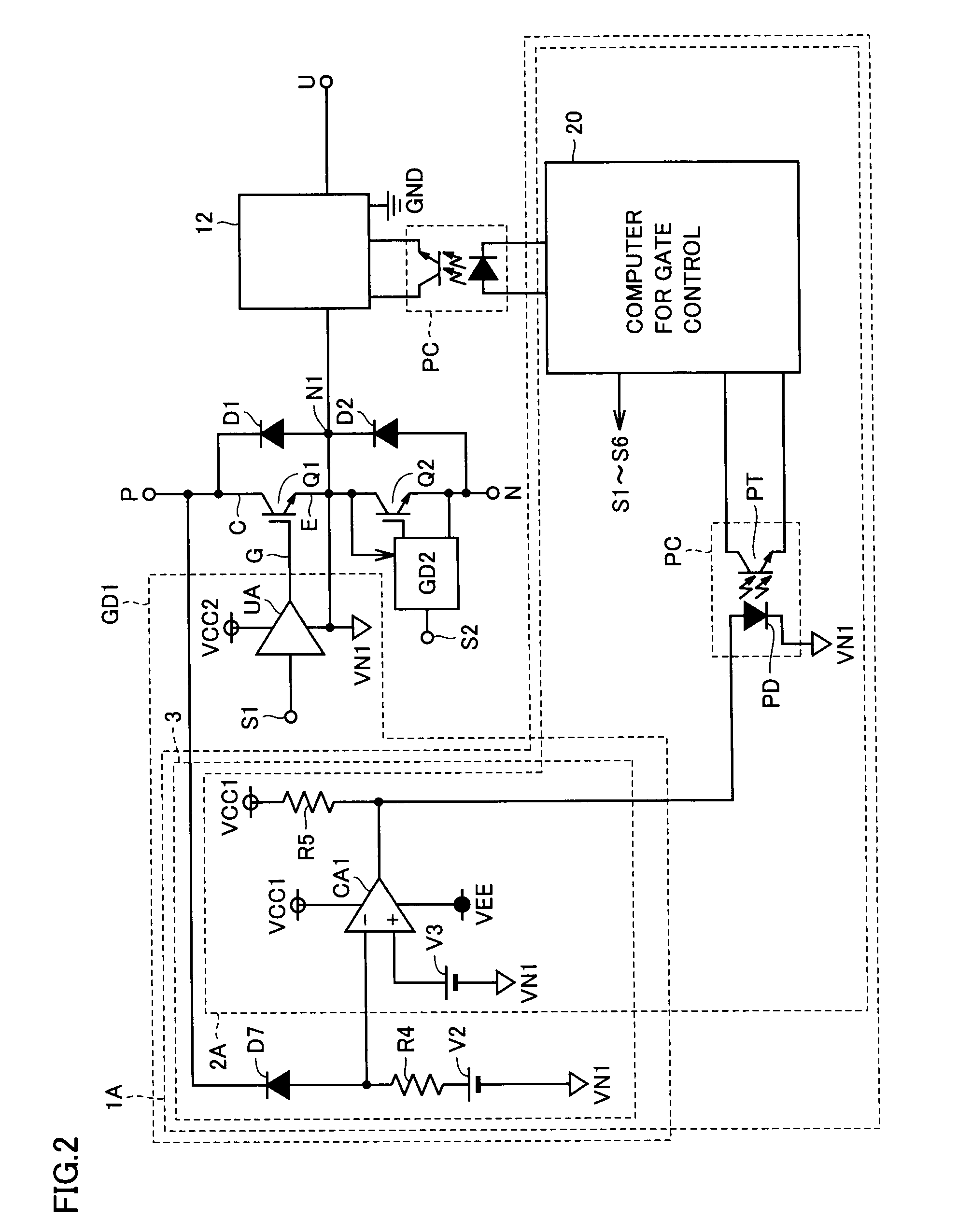 Failure detection device for power circuit including switching element