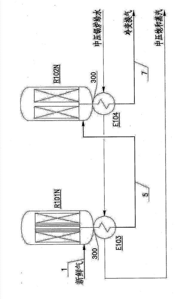 Built-in cold wall type shift reactor for heat exchanger and direction connection structure for shift reactor and downstream heat exchanging equipment