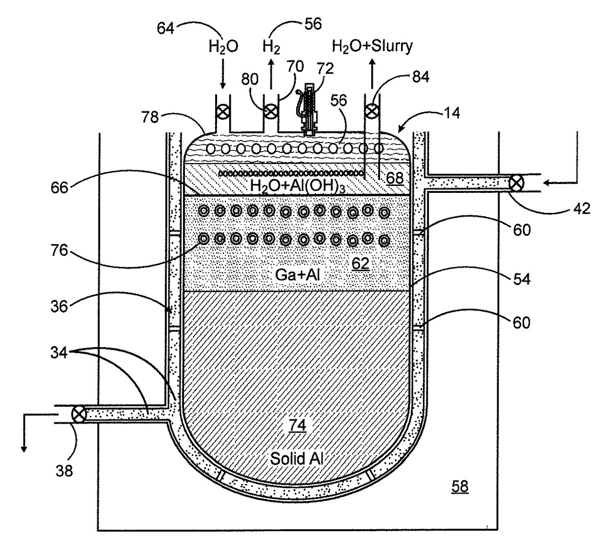 Selectively locatable power generation system employing a water splitting process