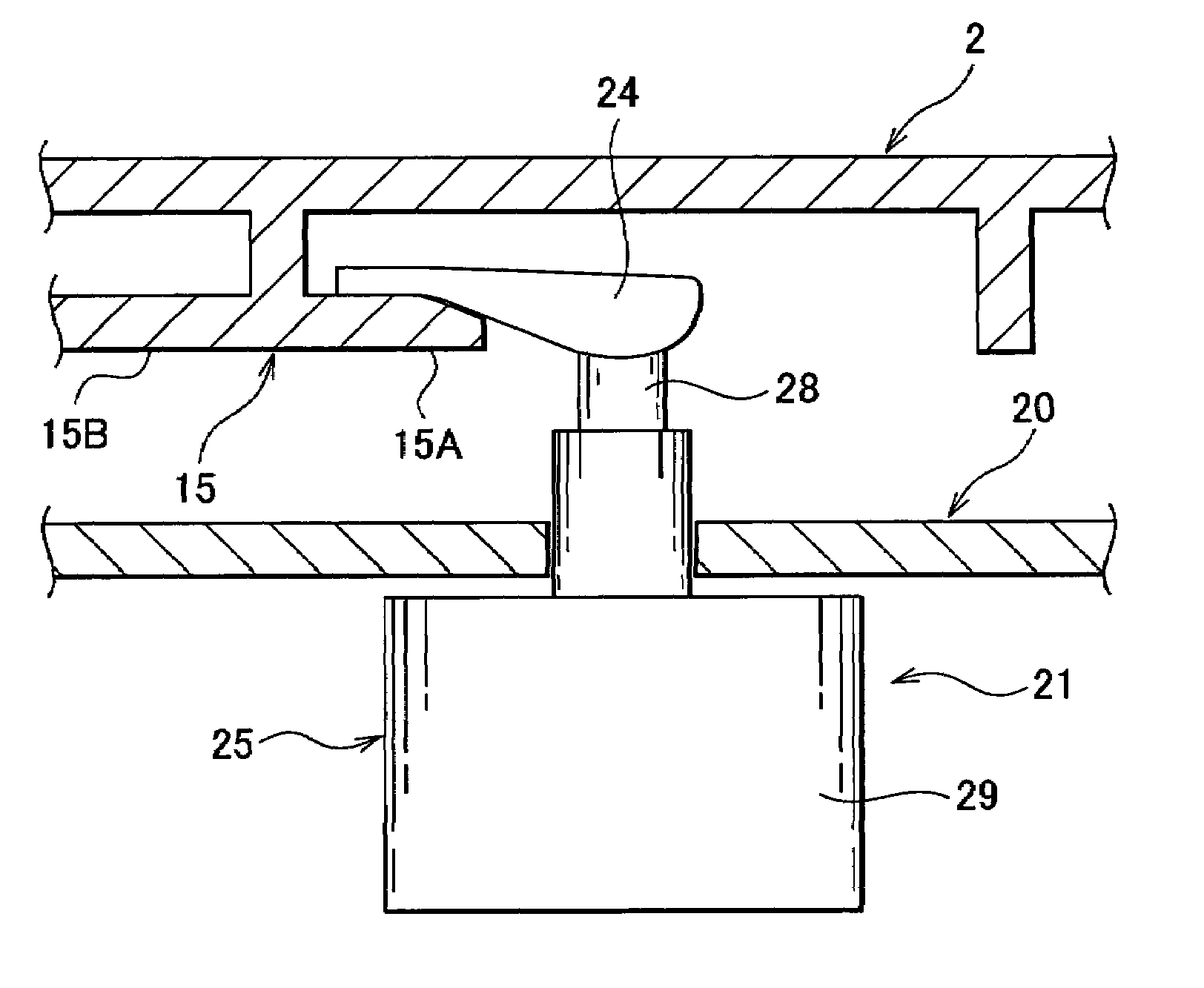 Thin plate supporting container clamping device