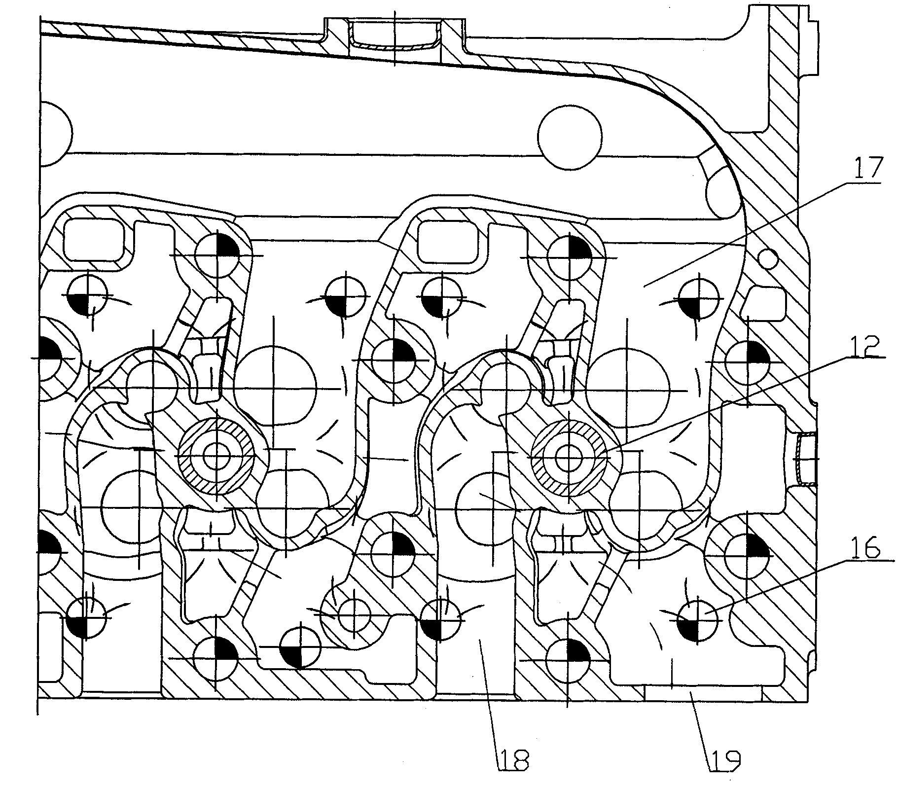 Water channel structure of cylinder cover