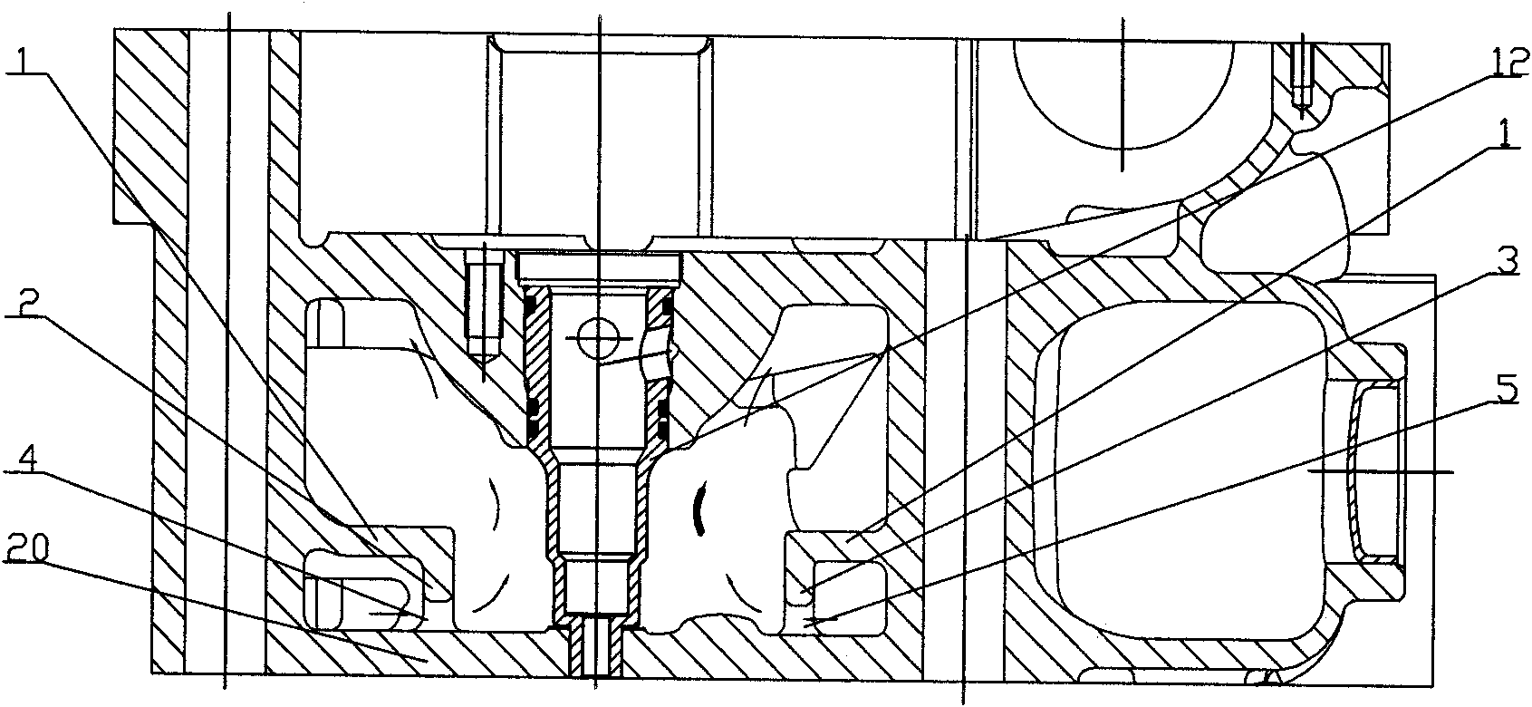 Water channel structure of cylinder cover