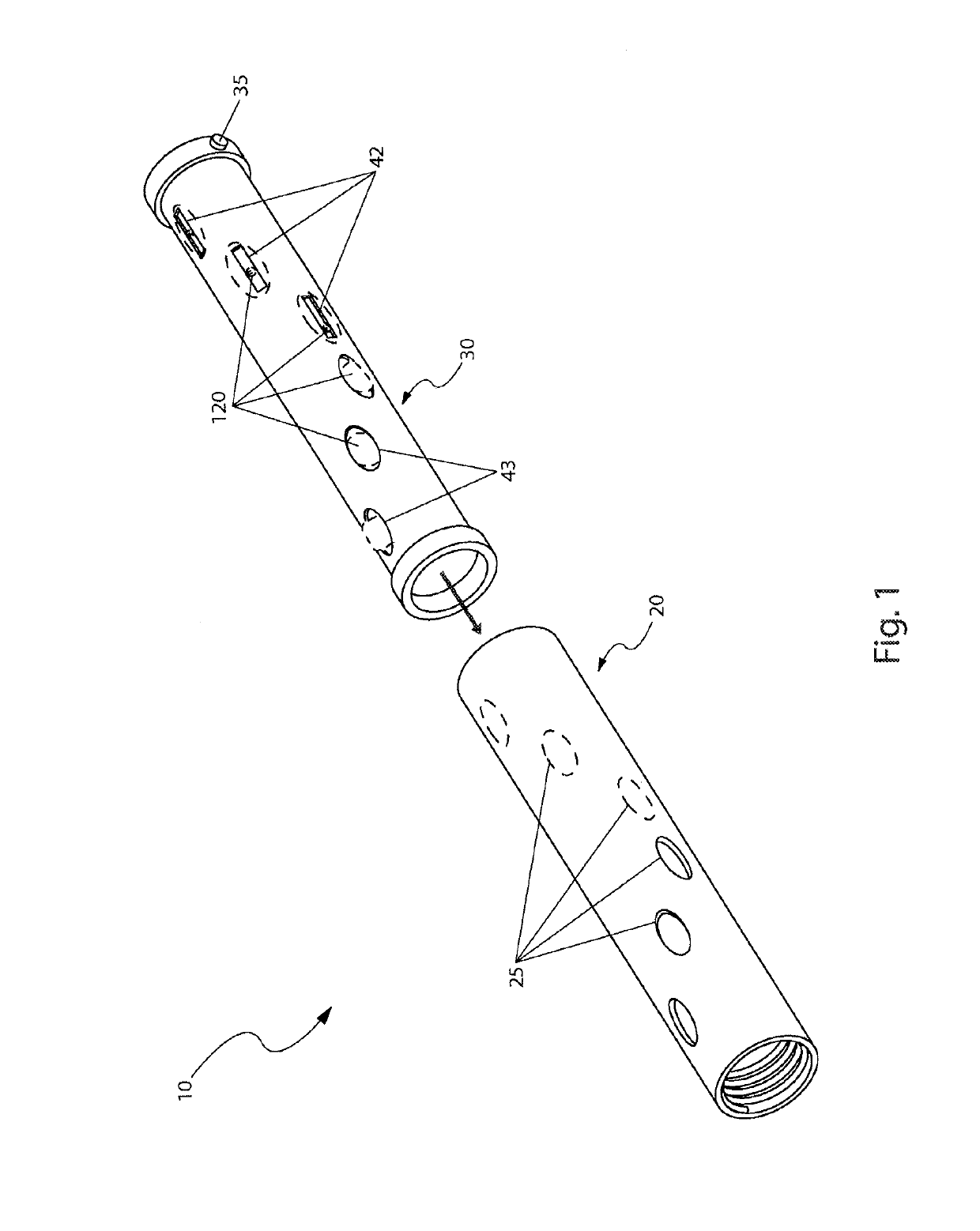 Perforation gun with angled shaped charges