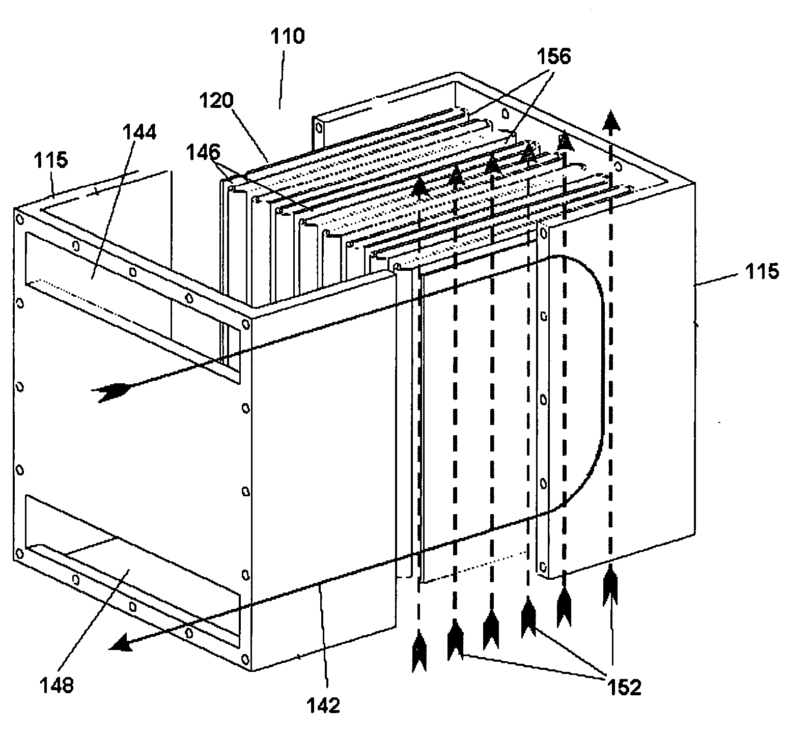 Pleated heat and humidity exchanger with flow field elements