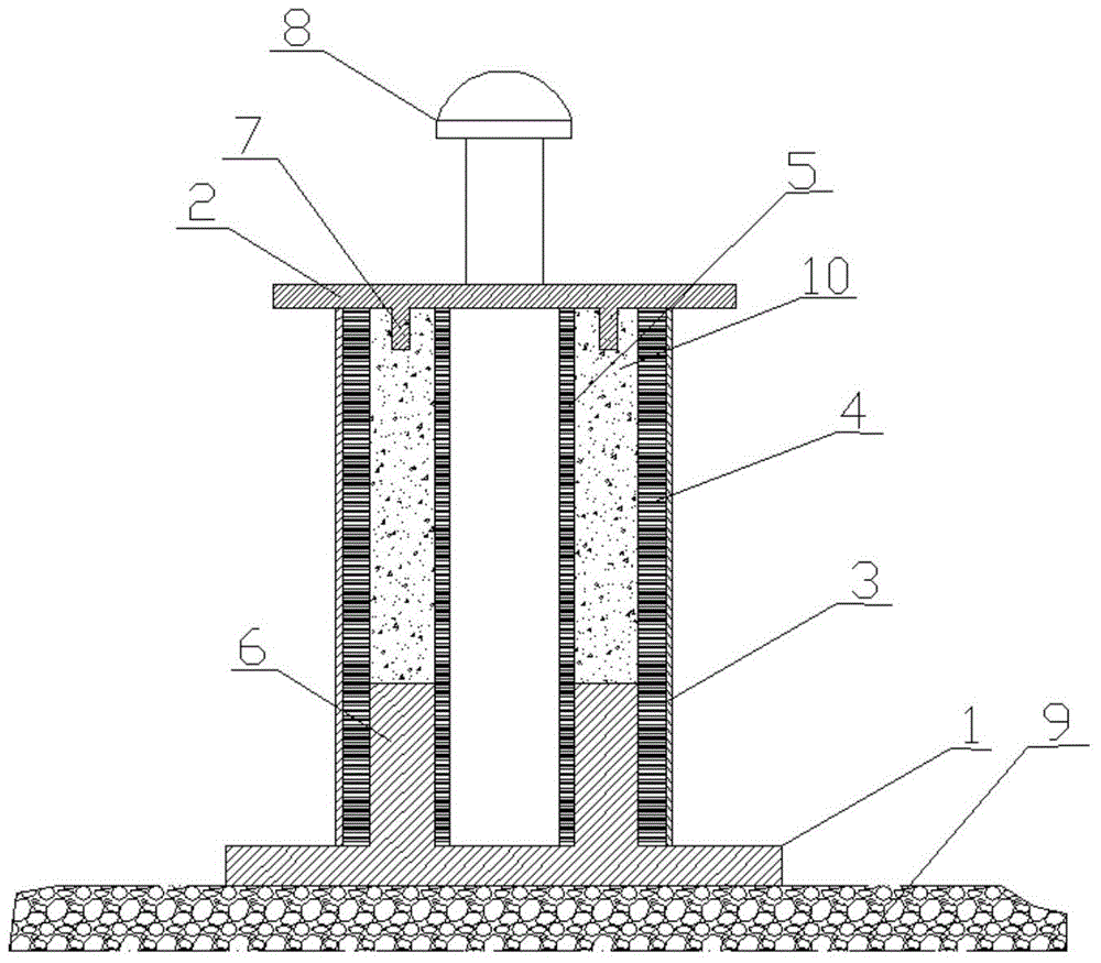 Observation pillar of global positioning system foundation enhancement station