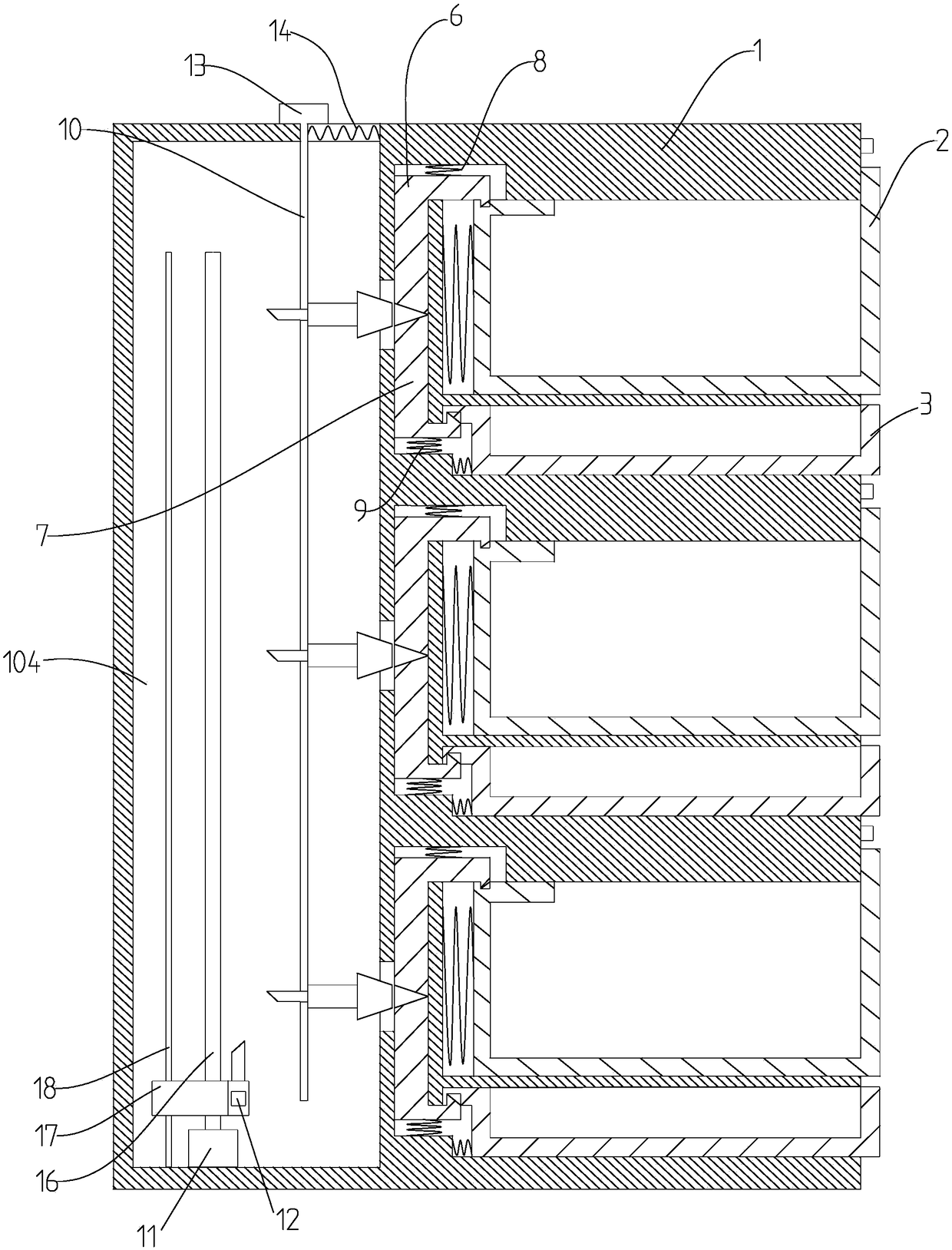 Tool-cabinet-included power drawer cabinet with function selective delocking