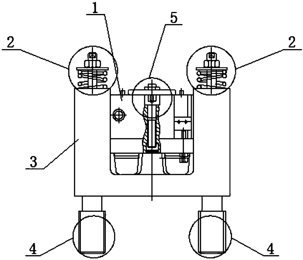 A sliding floating caliper braking mechanism