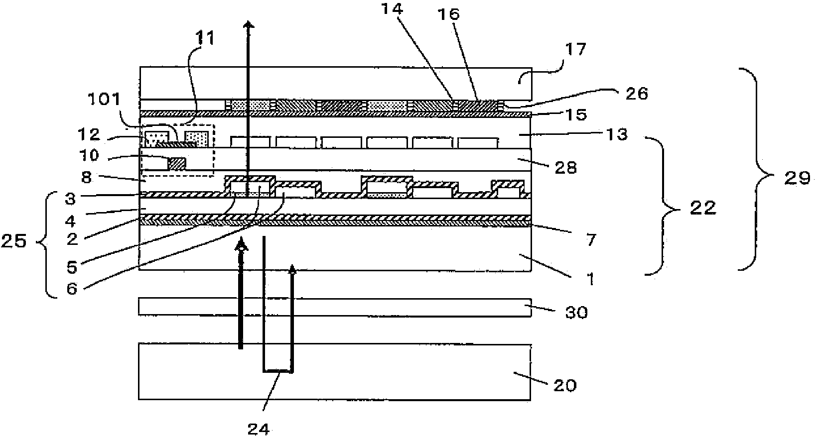 Substrate with interference type optical filter layer and displaying device with substrate