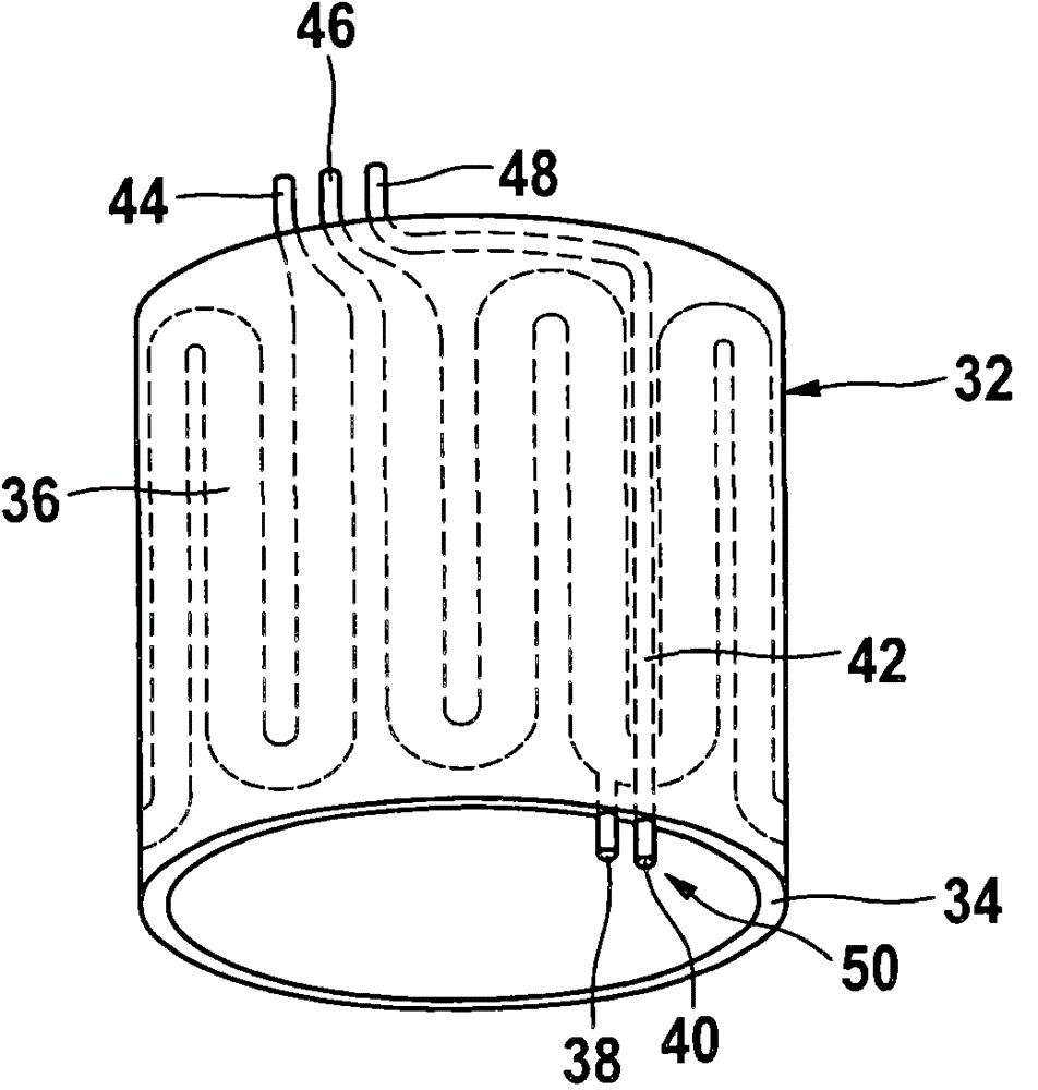 Filter device with heater and water sensor