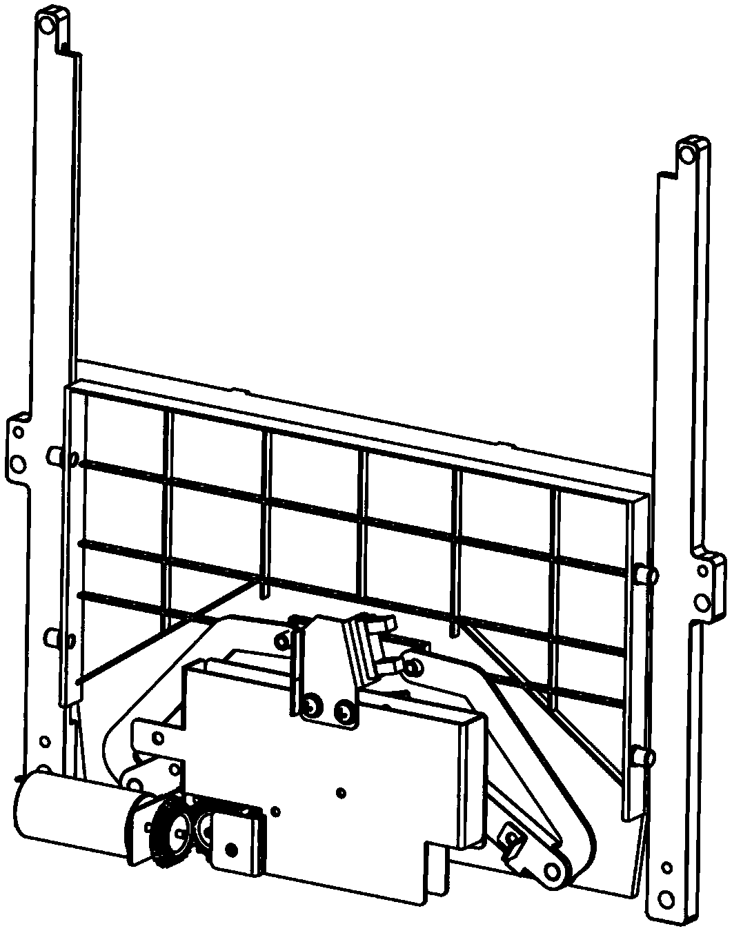 Gate mechanism with self-locking function for self-service financial service equipment